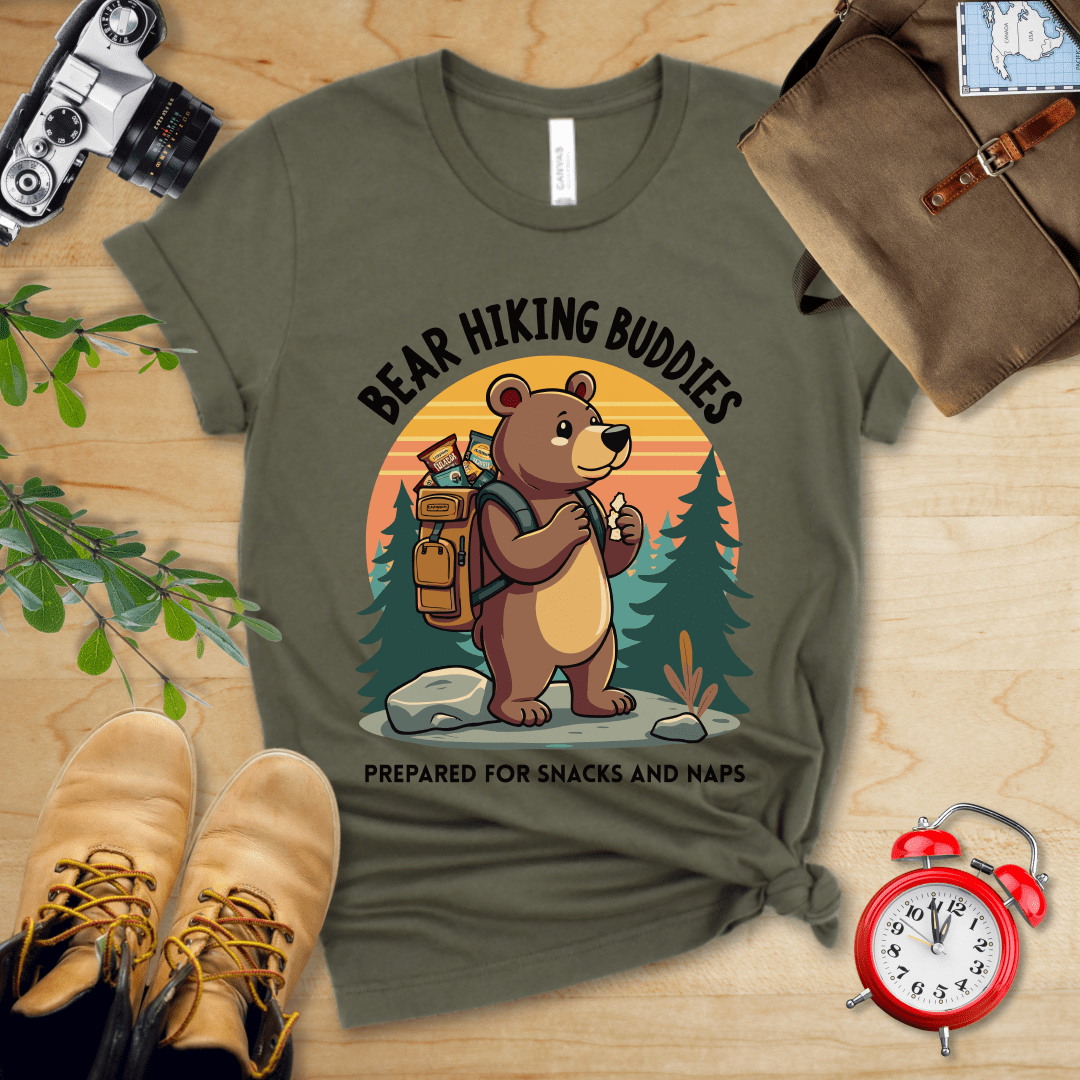 Hike Tee T-Shirt Military Green / S Bear Hiking Buddies