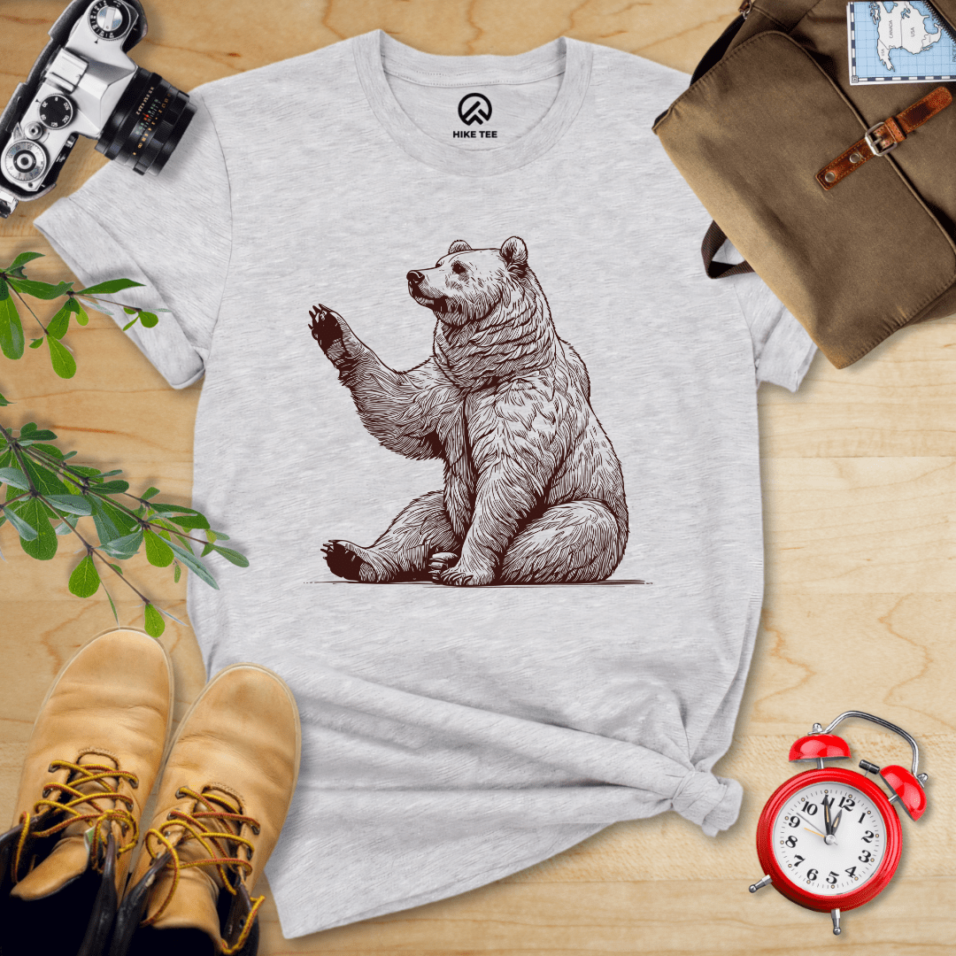 Hike Tee T-Shirt Athletic Heather / S Bear Is Watching Shirt