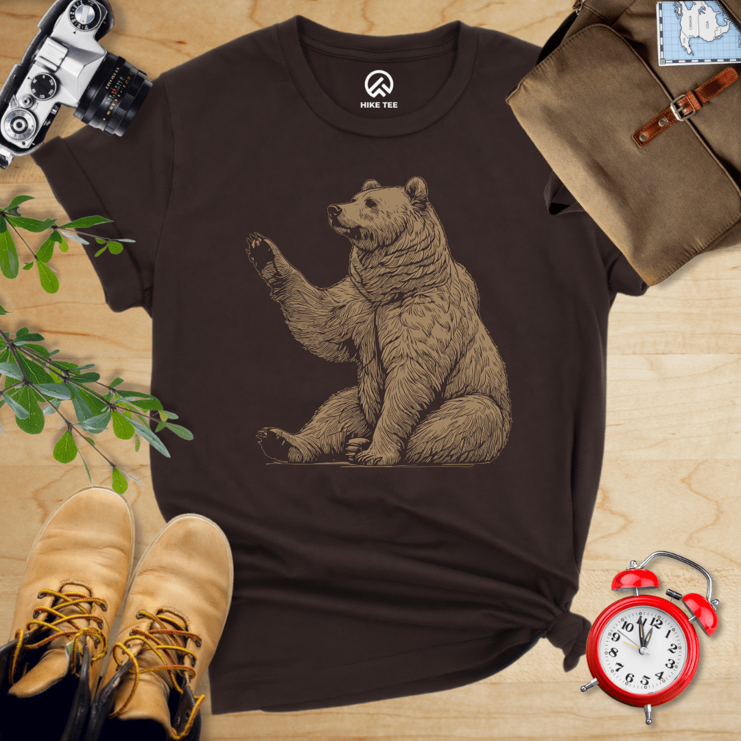 Hike Tee T-Shirt Brown / S Bear Is Watching Shirt