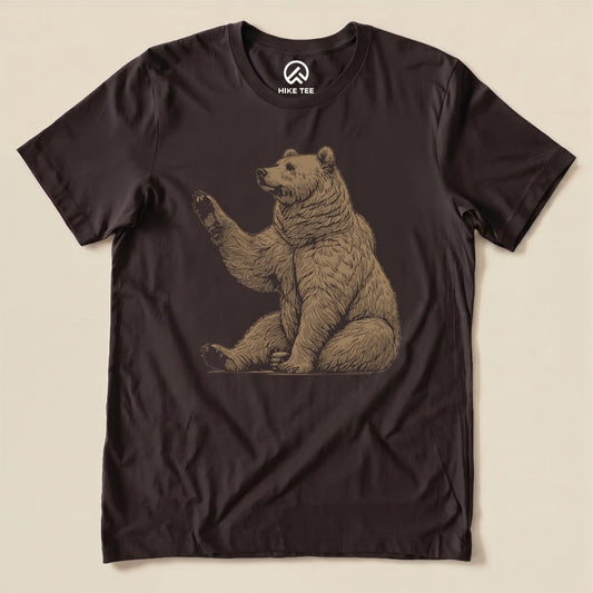 Bear Is Watching Shirt Hike Tee T-Shirt Brown / S