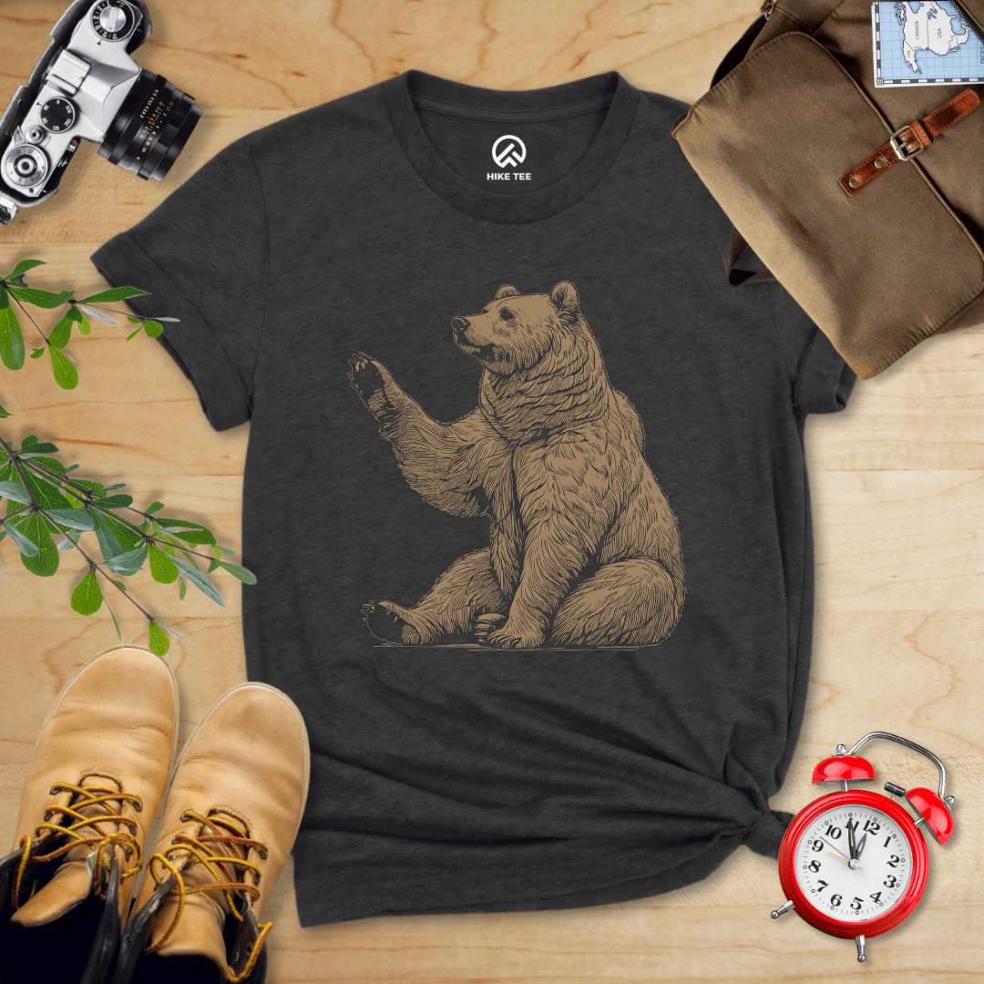 Hike Tee T-Shirt Dark Grey Heather / S Bear Is Watching Shirt