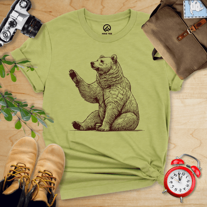 Hike Tee T-Shirt Heather Green / S Bear Is Watching Shirt