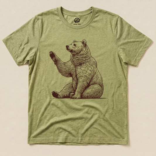 Bear is Watching Shirt Hike Tee T-Shirt Heather Green / S