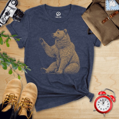 Hike Tee T-Shirt Heather Navy / S Bear Is Watching Shirt