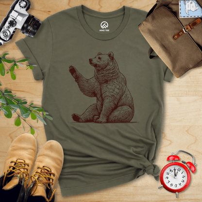 Hike Tee T-Shirt Military Green / S Bear Is Watching Shirt