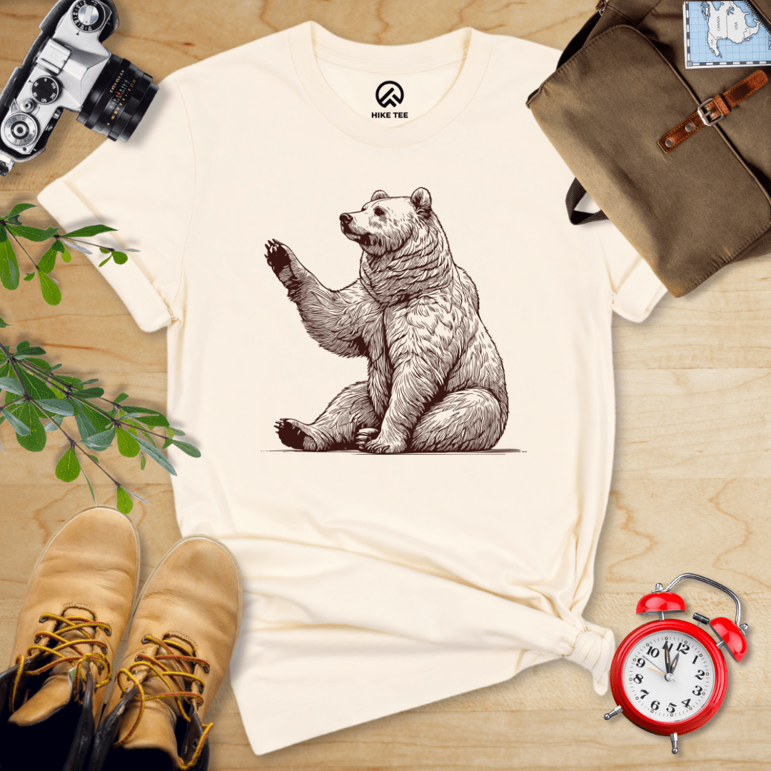 Hike Tee T-Shirt Natural / S Bear Is Watching Shirt