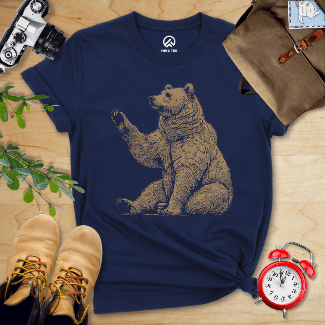 Hike Tee T-Shirt Navy / S Bear Is Watching Shirt