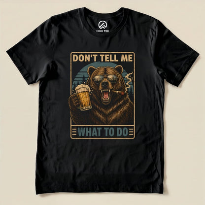 Bear with Beer Shirt Hike Tee T-Shirt Black / S