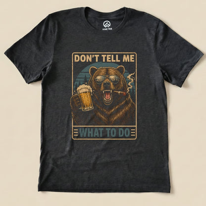 Bear with Beer Shirt Hike Tee T-Shirt Dark Grey Heather / S