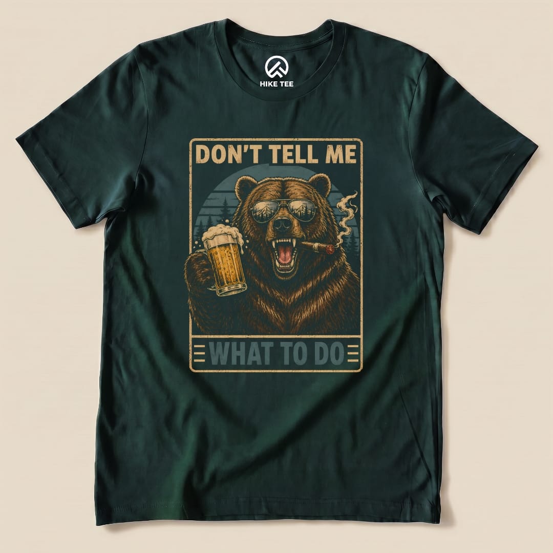 Bear with Beer Shirt Hike Tee T-Shirt Forest / S