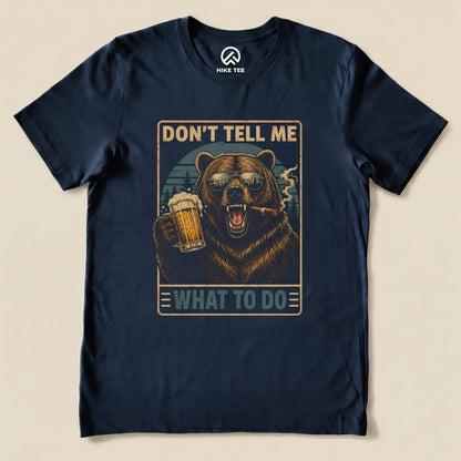 Bear with Beer Shirt Hike Tee T-Shirt Navy / S