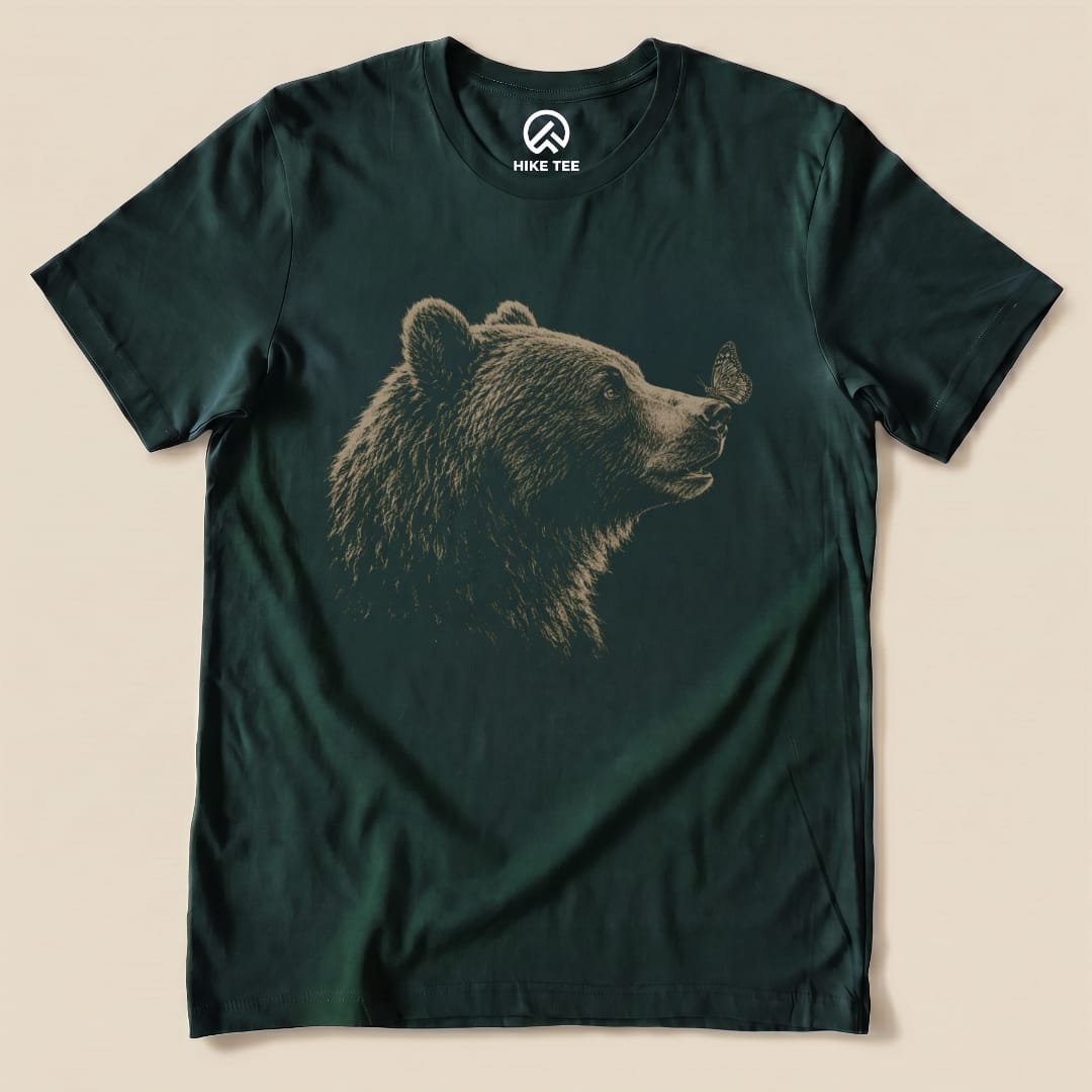 Bear with Butterfly Shirt Hike Tee T-Shirt Forest / S