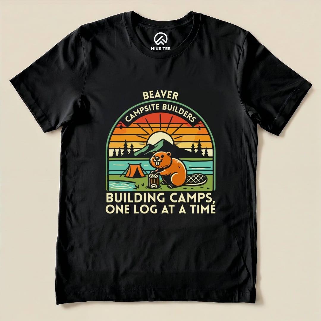 Beaver Campsite Builders Shirt Hike Tee T-Shirt Black / S