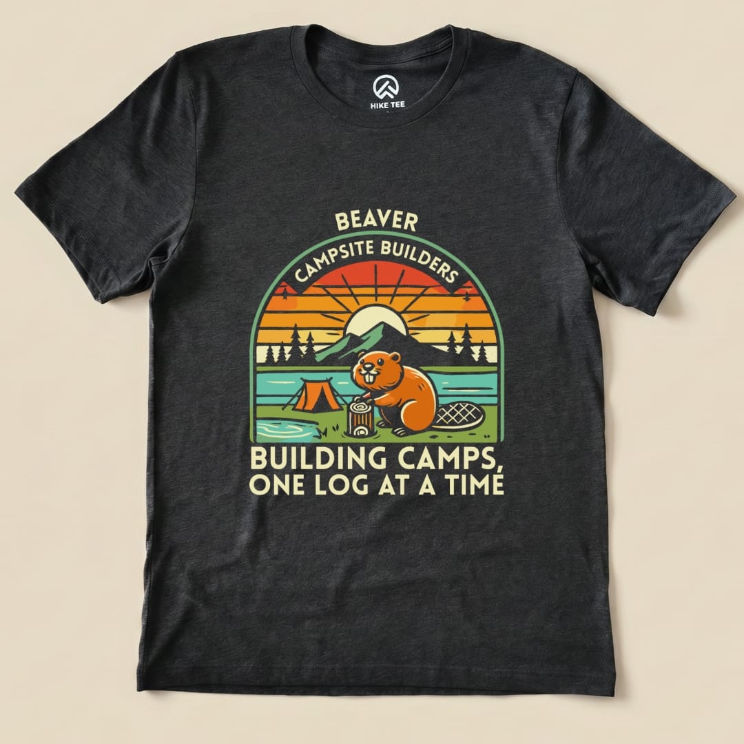 Beaver Campsite Builders Shirt Hike Tee T-Shirt Dark Grey Heather / S