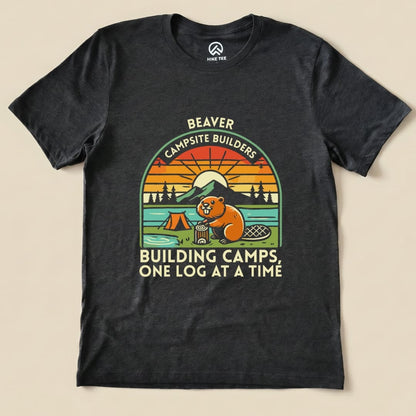 Beaver Campsite Builders Shirt Hike Tee T-Shirt Dark Grey Heather / S