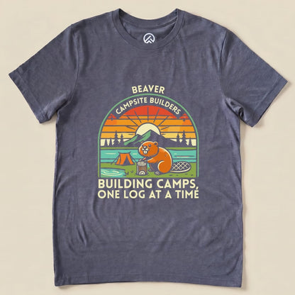 Beaver Campsite Builders Shirt Hike Tee T-Shirt Heather Navy / S