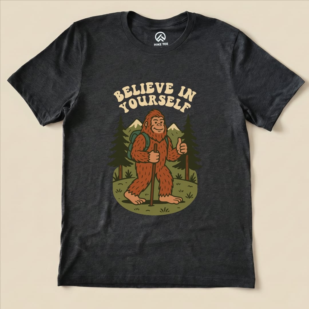 Hike Tee T-Shirt Dark Grey Heather / S Believe In Yourself Shirt