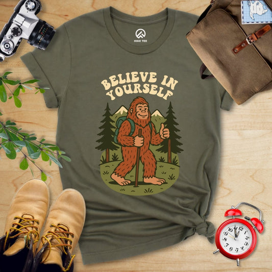 Hike Tee T-Shirt Military Green / S Believe In Yourself Shirt