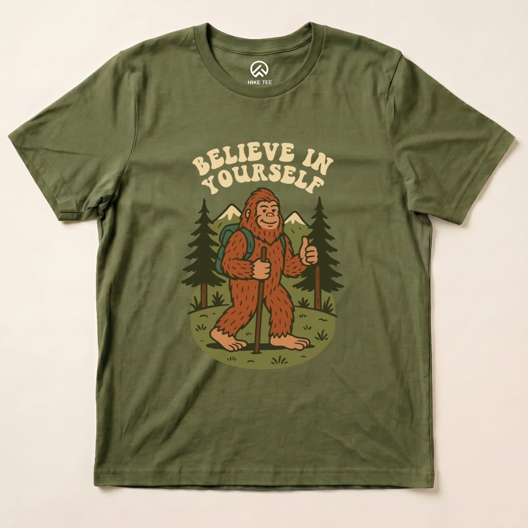 Hike Tee T-Shirt Military Green / S Believe In Yourself Shirt