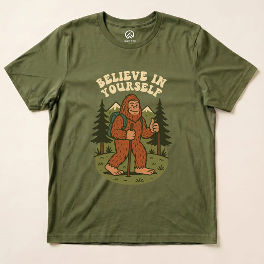 Hike Tee T-Shirt Military Green / S Believe In Yourself Shirt