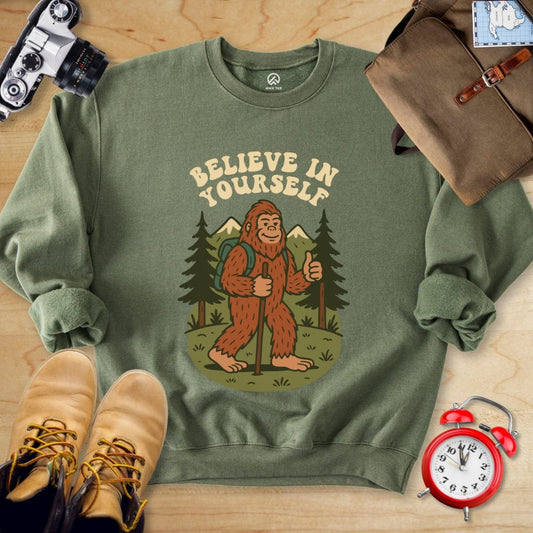 Hike Tee Sweatshirt Military Green / S Believe In Yourself Sweatshirt