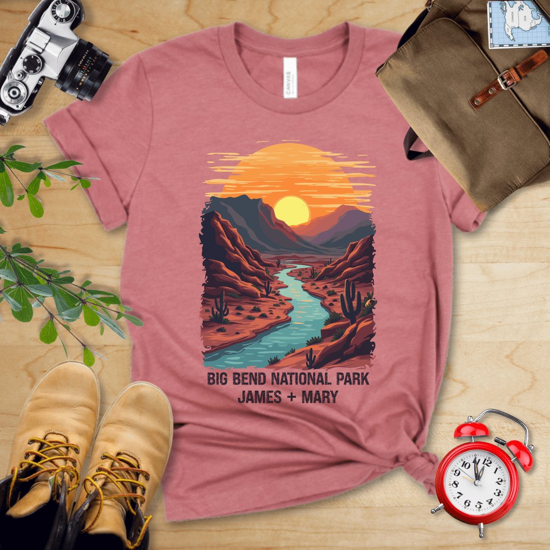 AnywherePOD T-Shirt Heather Mauve / S Big Bend National Park Shirt + Personalization