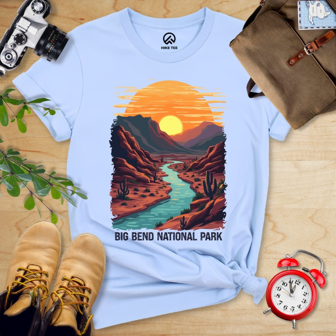 Hike Tee T-Shirt Baby Blue / S Big Bend National Park Shirt