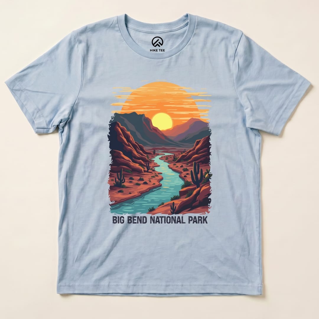 Hike Tee T-Shirt Baby Blue / S Big Bend National Park Shirt