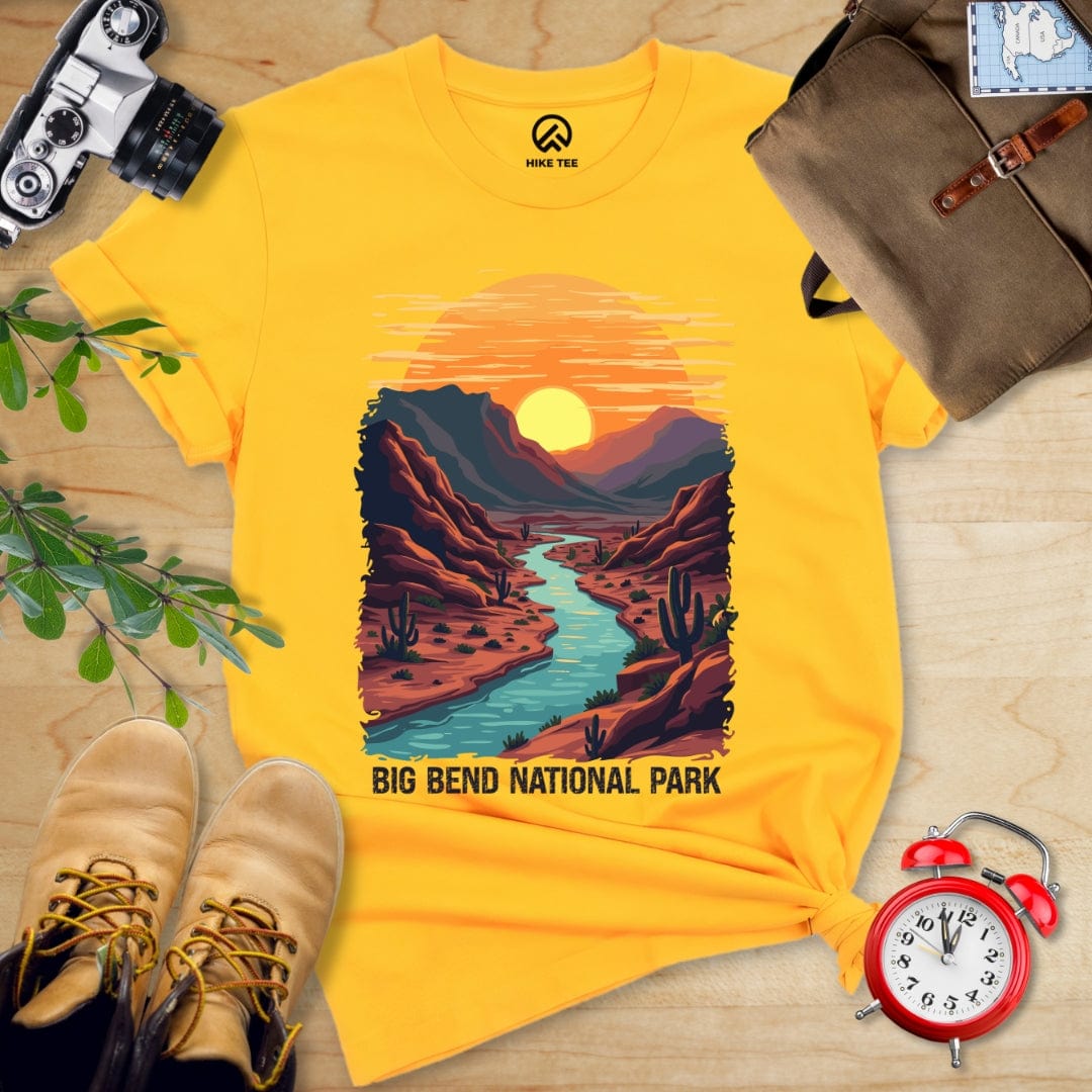 Hike Tee T-Shirt Gold / S Big Bend National Park Shirt