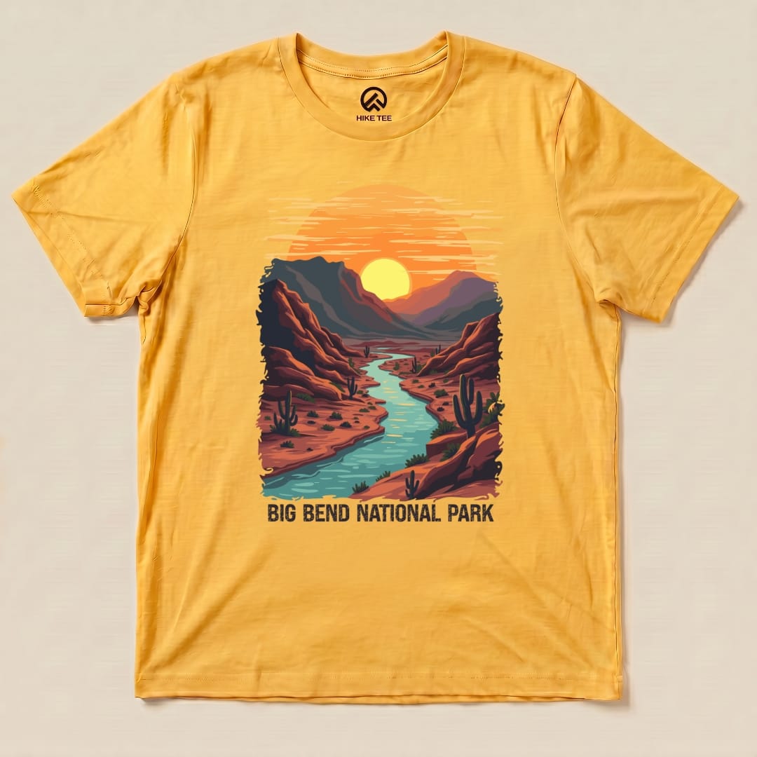 Hike Tee T-Shirt Gold / S Big Bend National Park Shirt