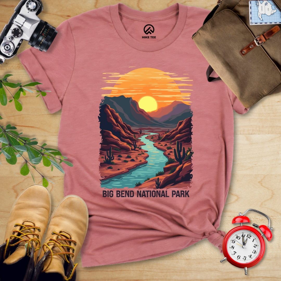 Hike Tee T-Shirt Heather Mauve / S Big Bend National Park Shirt