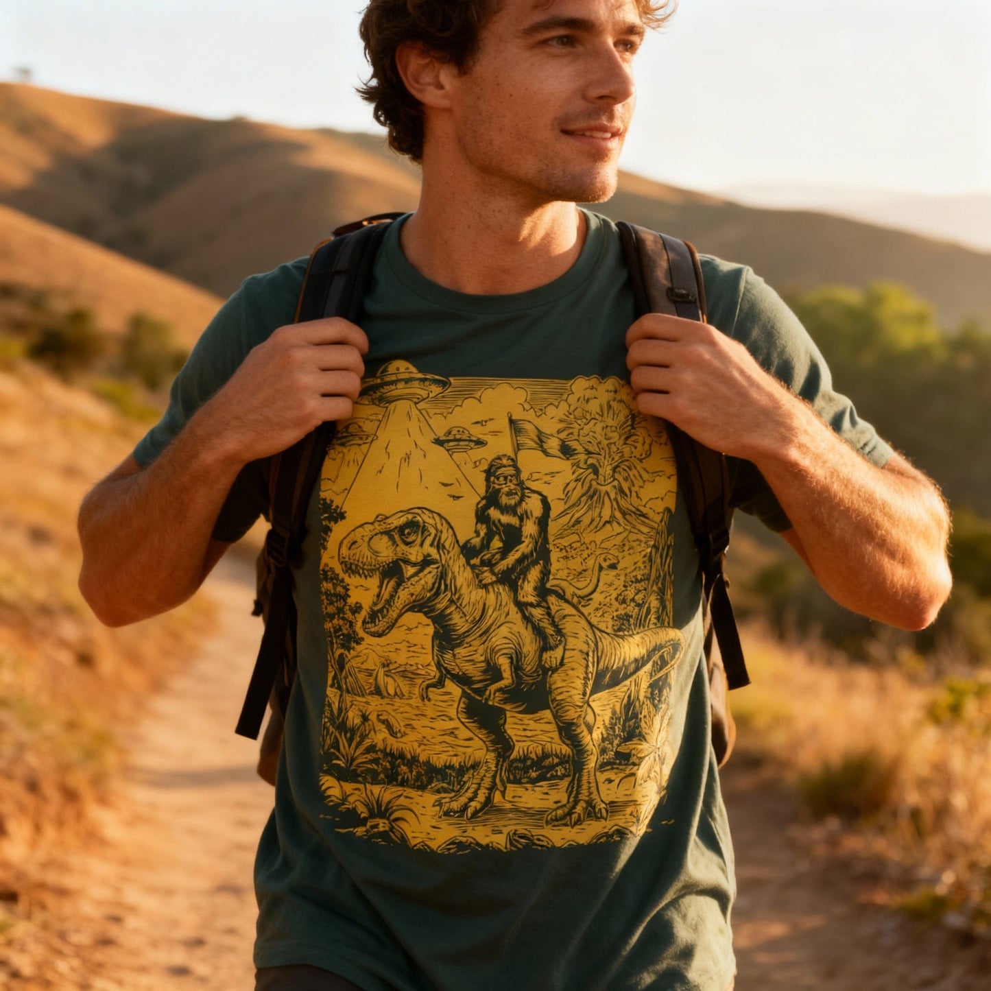 Hike Tee T-Shirt Bigfoot Dinosaur Shirt