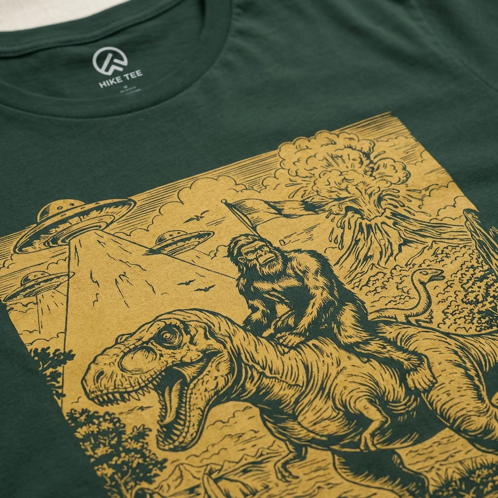 Hike Tee T-Shirt Bigfoot Dinosaur Shirt