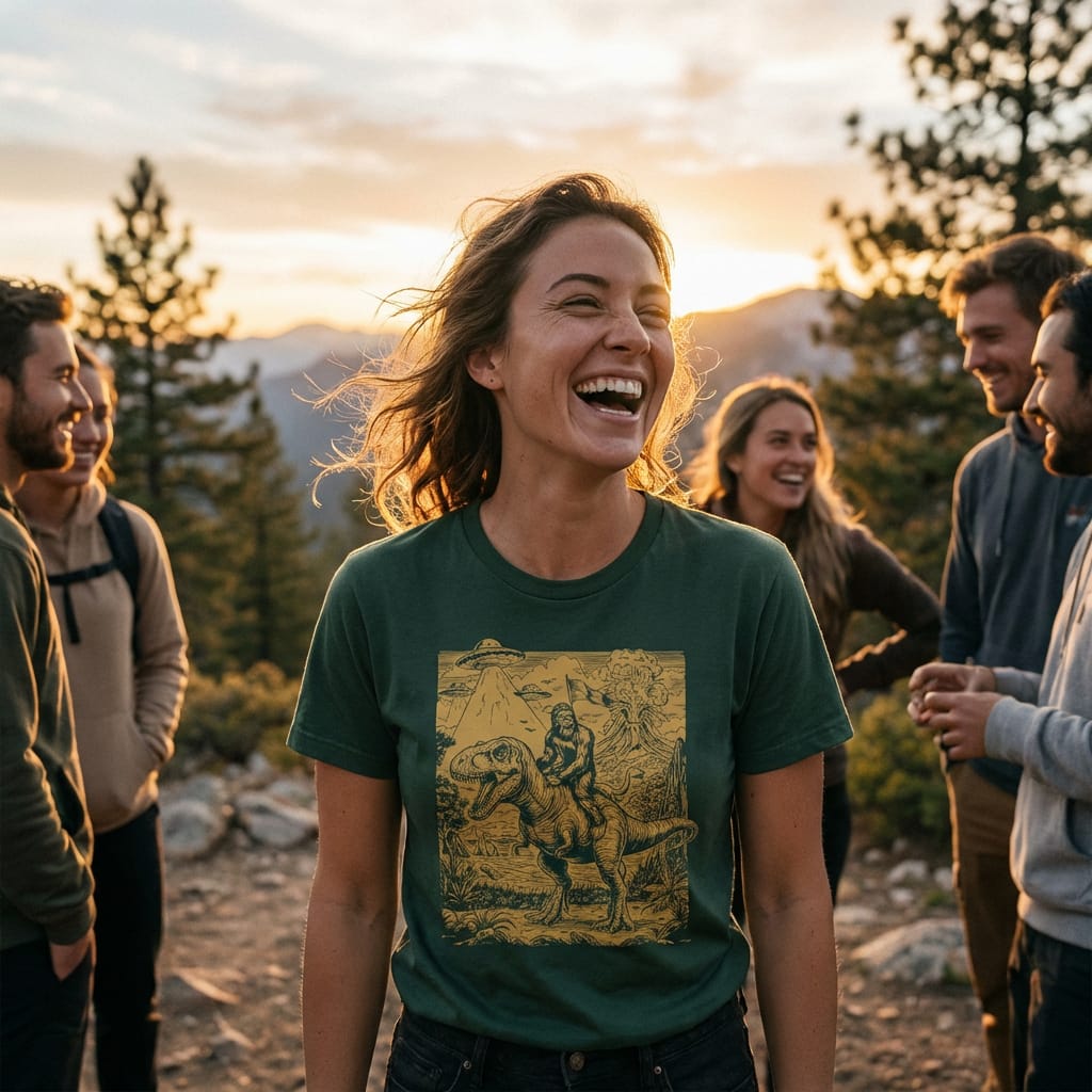 Hike Tee T-Shirt Bigfoot Dinosaur Shirt