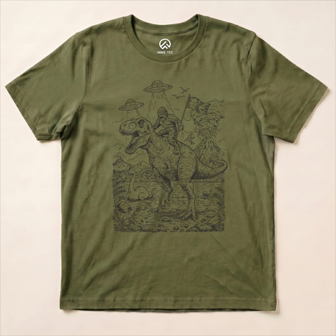 Bigfoot Dinosaur Shirt Hike Tee T-Shirt