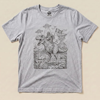 Bigfoot Dinosaur Shirt Hike Tee T-Shirt Athletic Heather / S