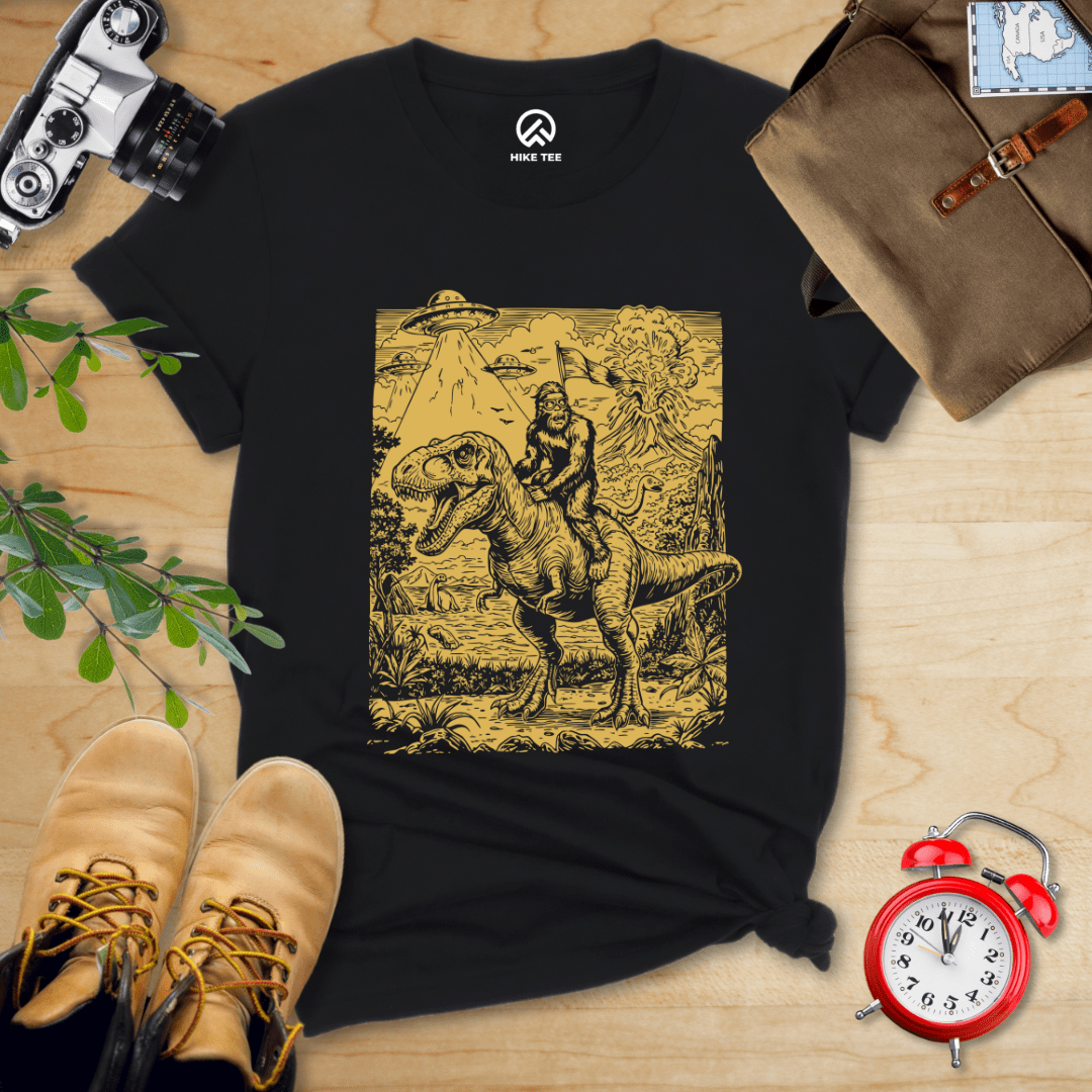 Hike Tee T-Shirt Black / S Bigfoot Dinosaur Shirt