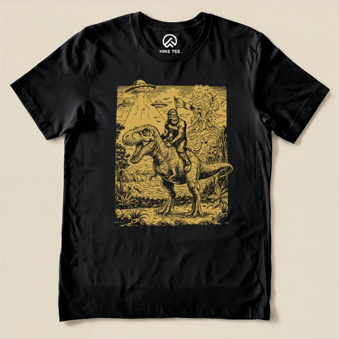 Hike Tee T-Shirt Black / S Bigfoot Dinosaur Shirt