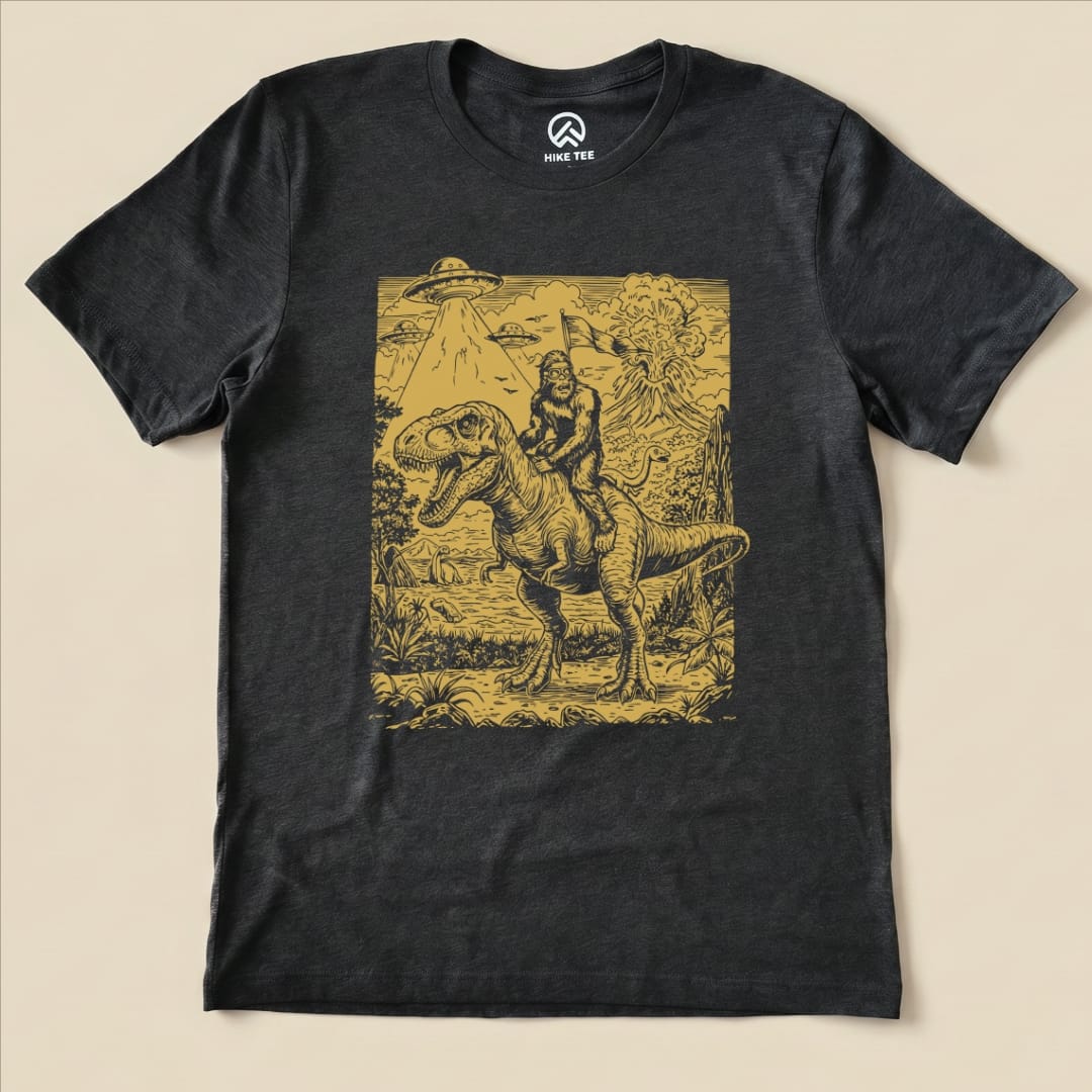 Hike Tee T-Shirt Dark Grey Heather / S Bigfoot Dinosaur Shirt