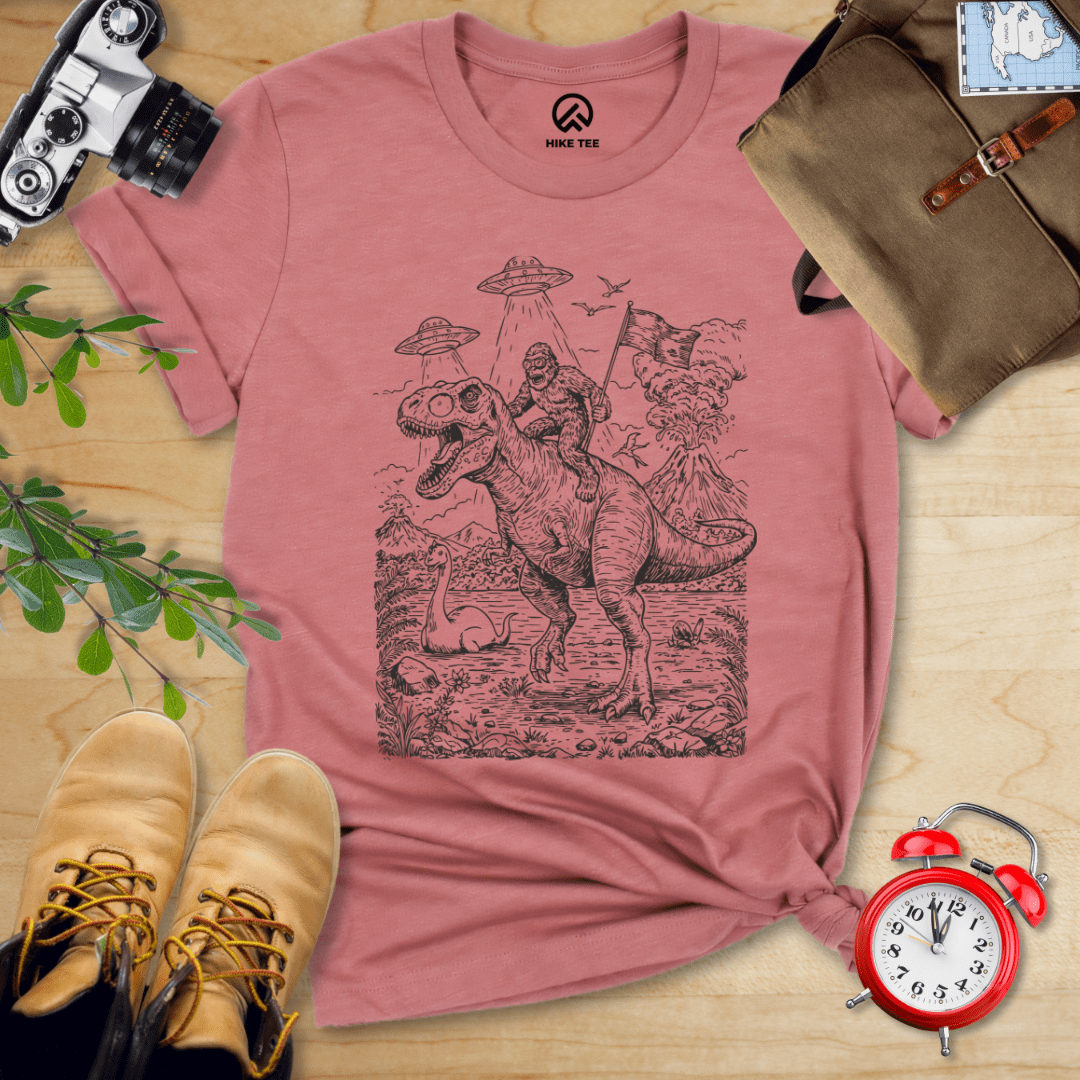 Hike Tee T-Shirt Heather Mauve / S Bigfoot Dinosaur Shirt