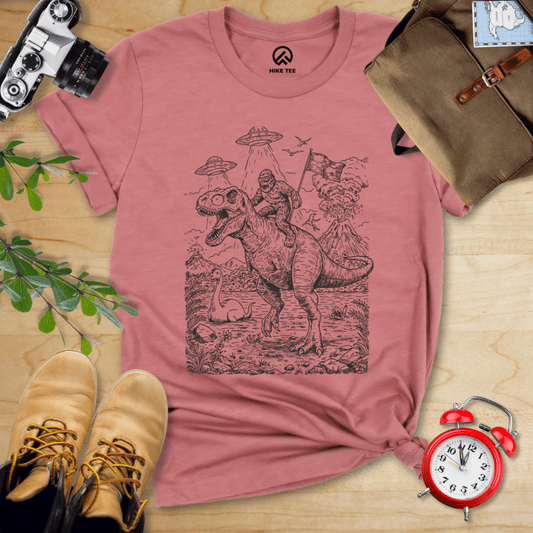 Hike Tee T-Shirt Heather Mauve / S Bigfoot Dinosaur Shirt