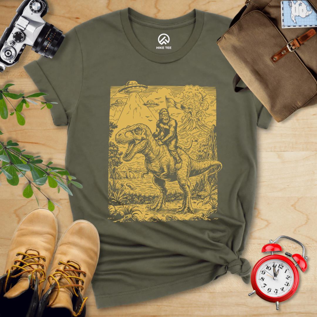 Hike Tee T-Shirt Military Green / S Bigfoot Dinosaur Shirt