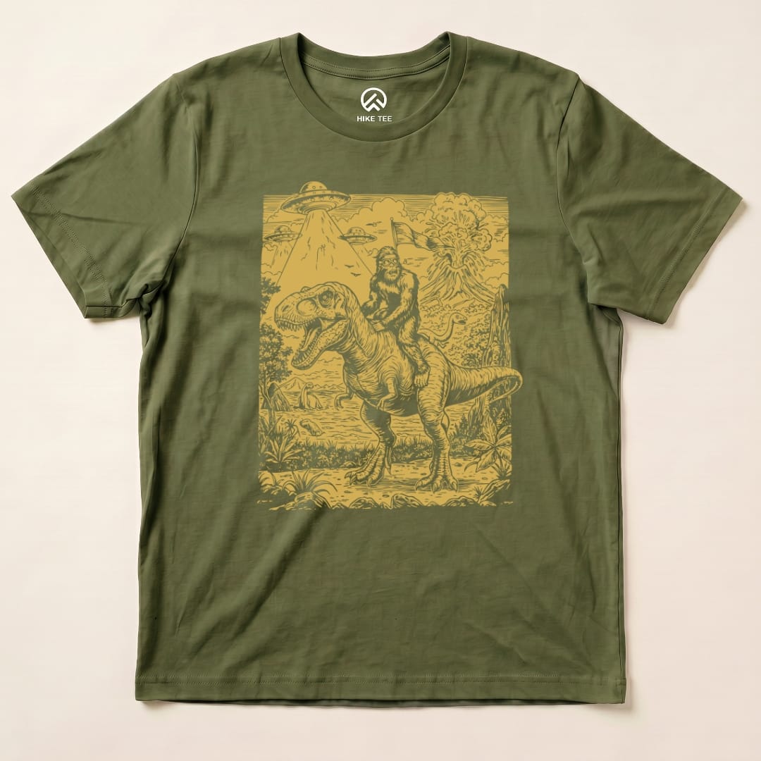 Hike Tee T-Shirt Military Green / S Bigfoot Dinosaur Shirt