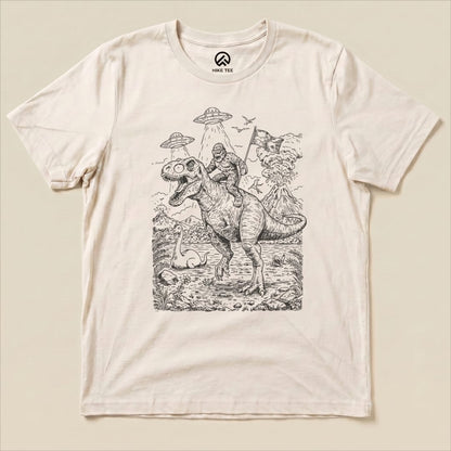 Bigfoot Dinosaur Shirt Hike Tee T-Shirt Natural / S