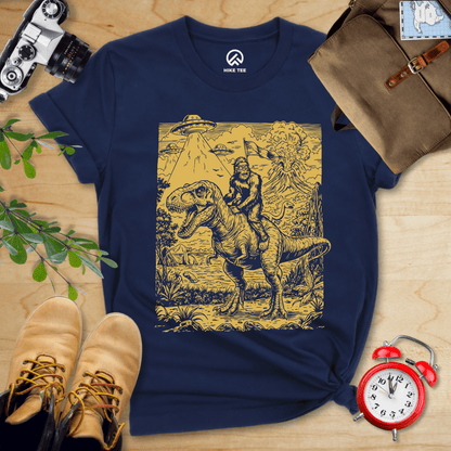 Hike Tee T-Shirt Navy / S Bigfoot Dinosaur Shirt