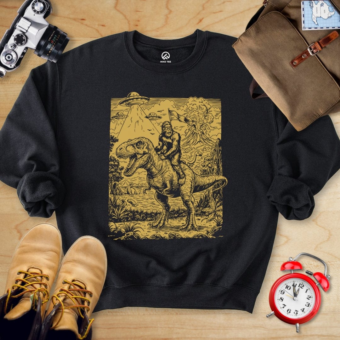 Hike Tee Sweatshirt Black / S Bigfoot Dinosaur Sweatshirt