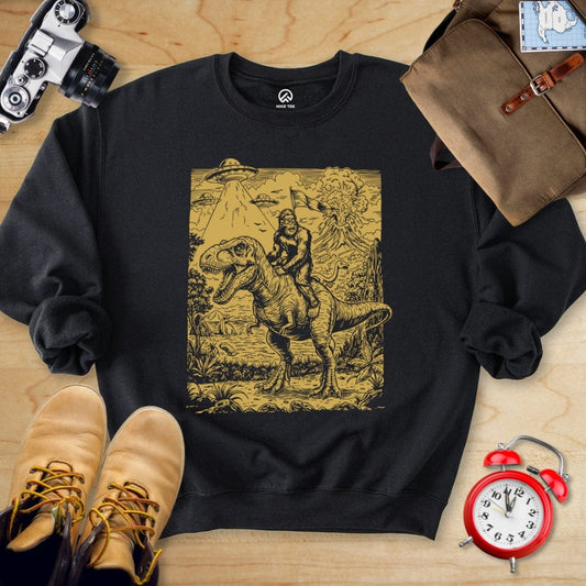 Hike Tee Sweatshirt Black / S Bigfoot Dinosaur Sweatshirt