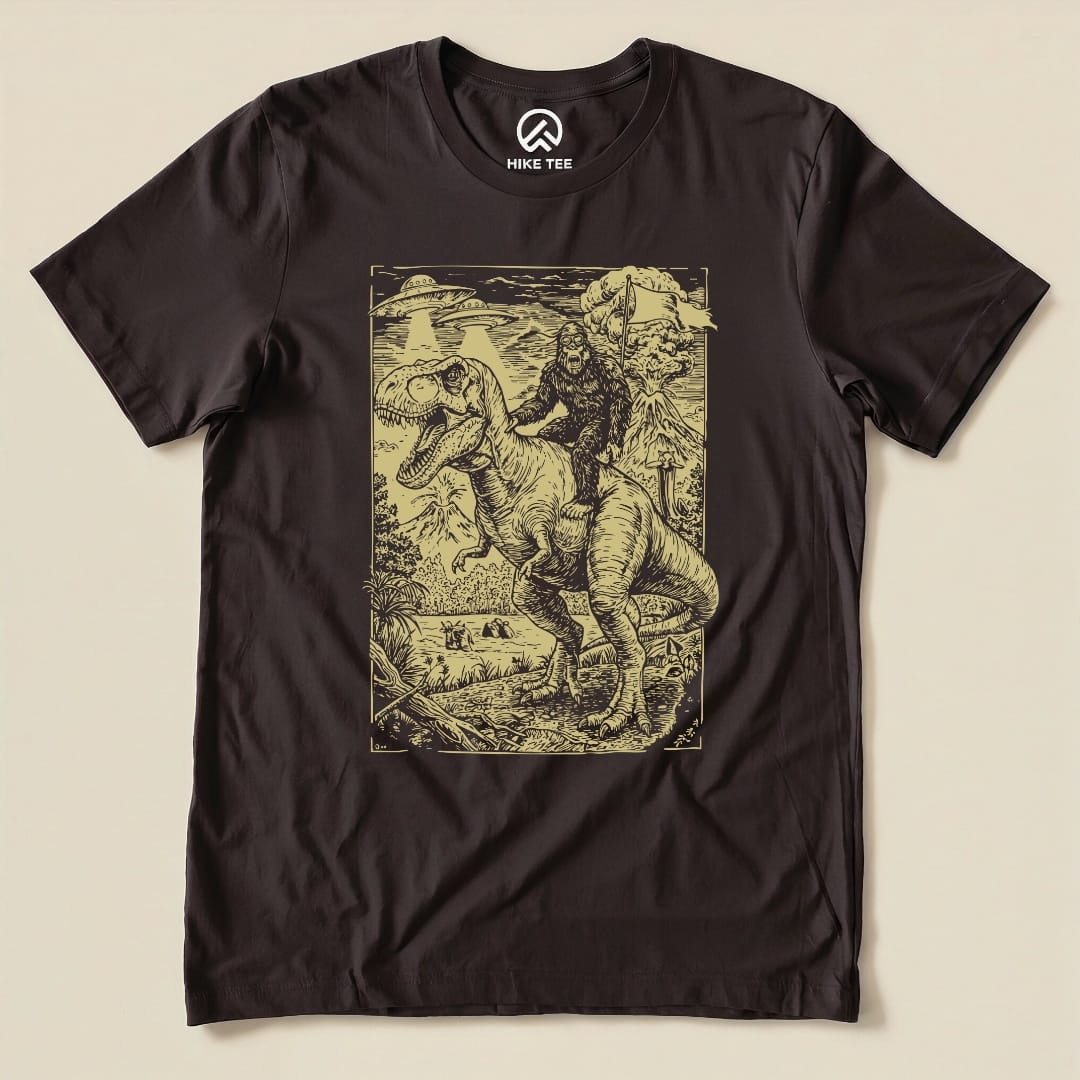 Hike Tee T-Shirt Brown / S Bigfoot Tyrannosaurus Shirt