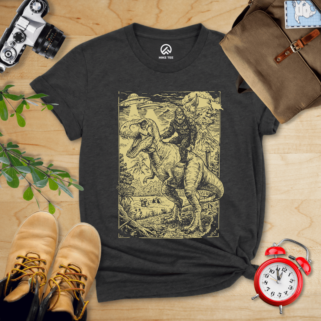 Hike Tee T-Shirt Dark Grey Heather / S Bigfoot Tyrannosaurus Shirt