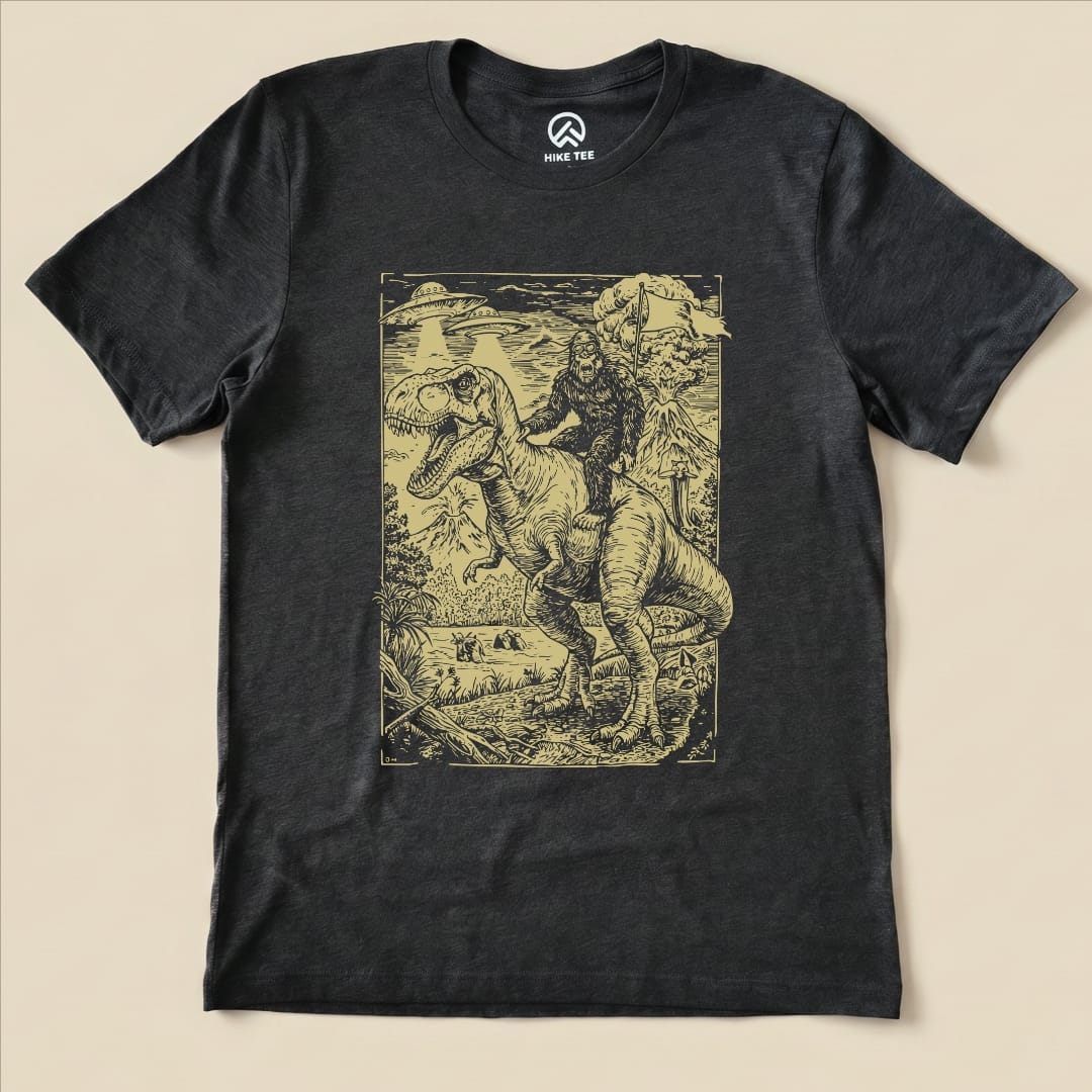 Hike Tee T-Shirt Dark Grey Heather / S Bigfoot Tyrannosaurus Shirt